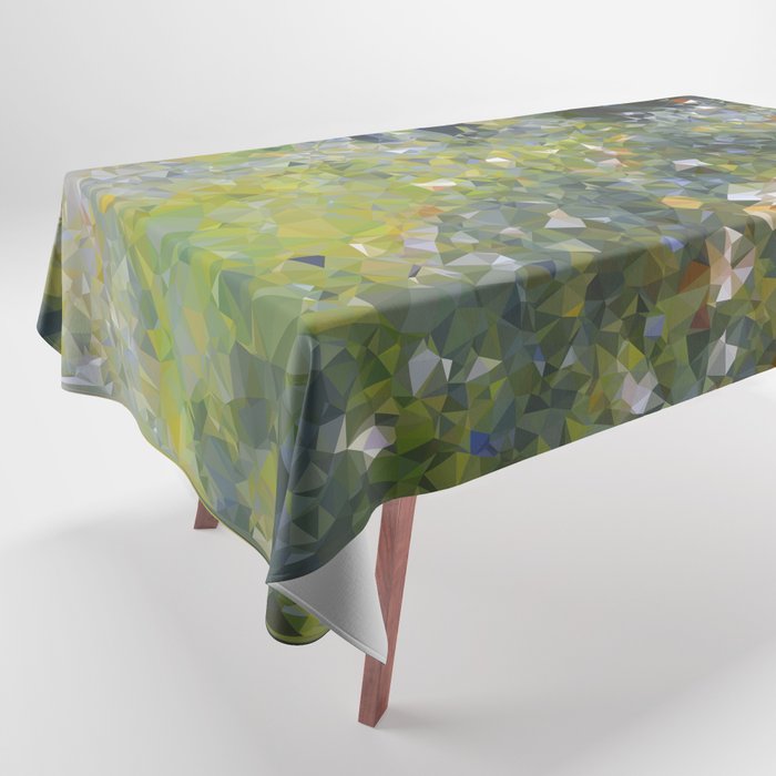 Monet Garden Low Poly Nature Art Tablecloth Gallery Image 1