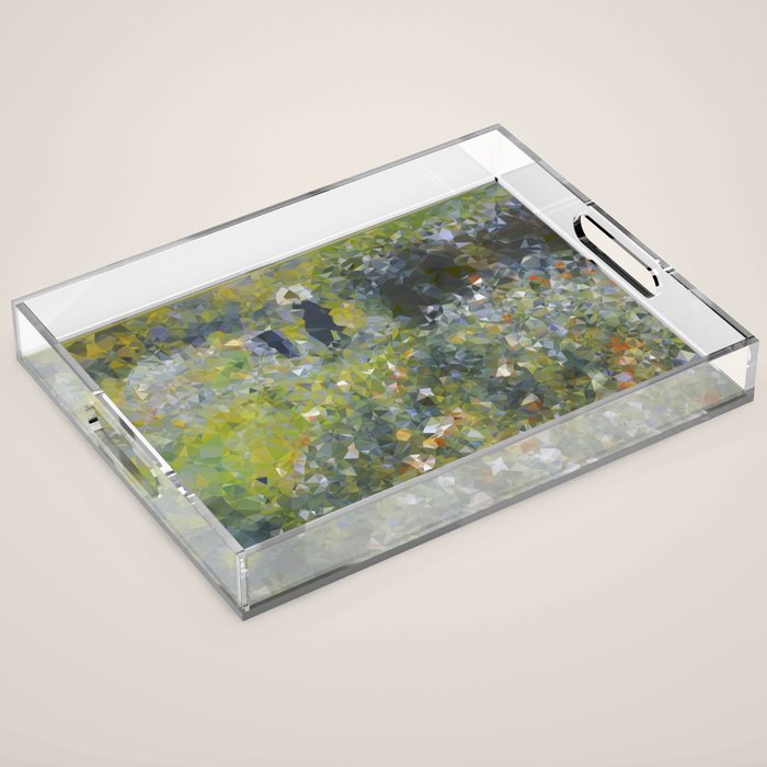 Monet Garden Low Poly Nature Art Acrylic Tray Gallery Image 1
