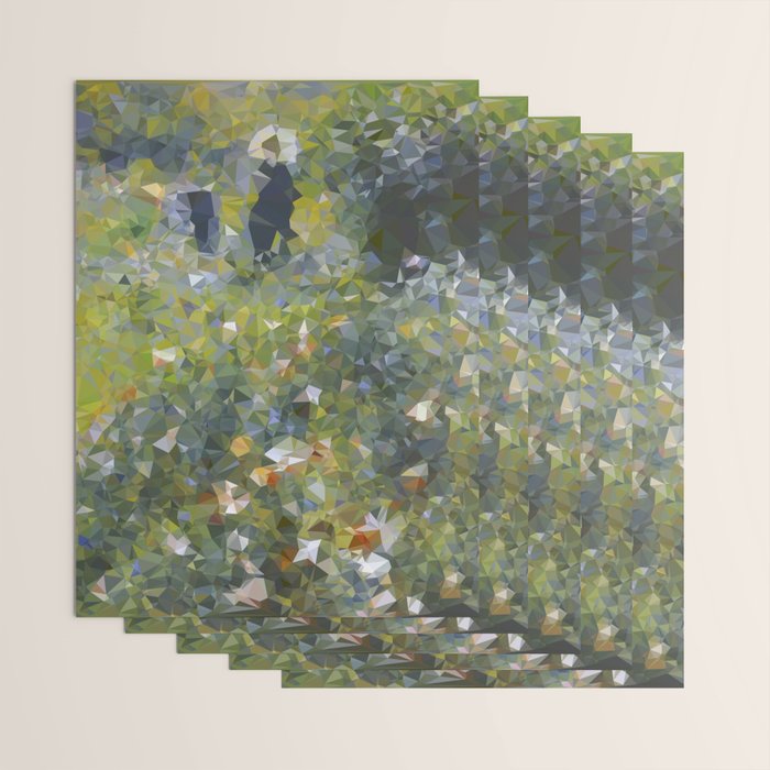 Monet Garden Low Poly Nature Art Wrapping Paper Gallery Image 3