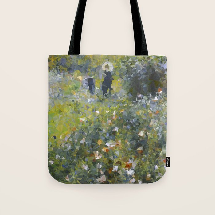 Monet Garden Low Poly Nature Art Tote Bag Gallery Image 1