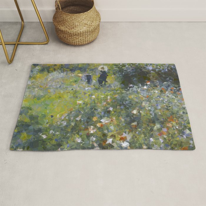 Monet Garden Low Poly Nature Art Rug Gallery Image 1