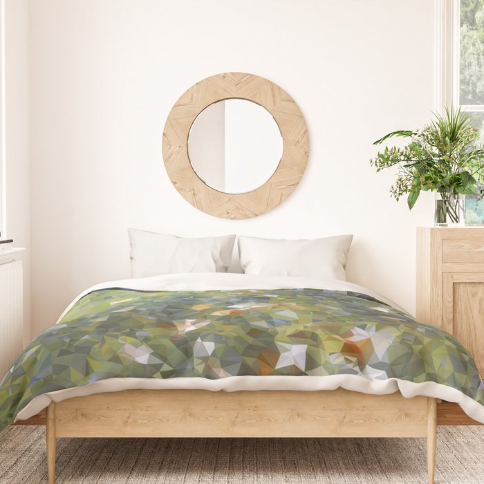 Monet Garden Low Poly Nature Art Duvet Cover Gallery Image 3