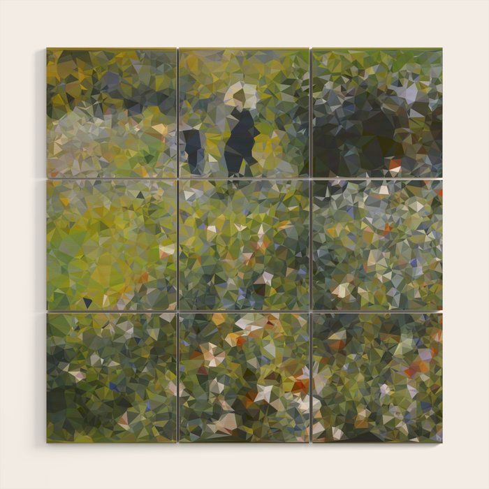 Monet Garden Low Poly Nature Art Wood Wall Art Gallery Image 1
