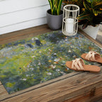 Monet Garden Low Poly Nature Art Outdoor Rug Gallery Image 2