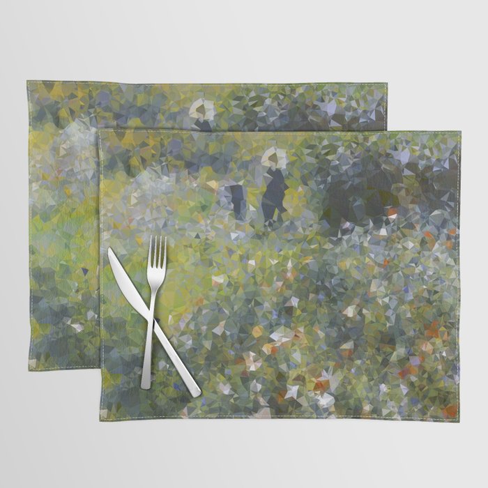 Monet Garden Low Poly Nature Art Placemat Gallery Image 1