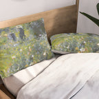 Monet Garden Low Poly Nature Art Pillow Sham Gallery Image 2