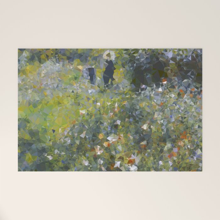 Monet Garden Low Poly Nature Art Welcome Mat Gallery Image 1