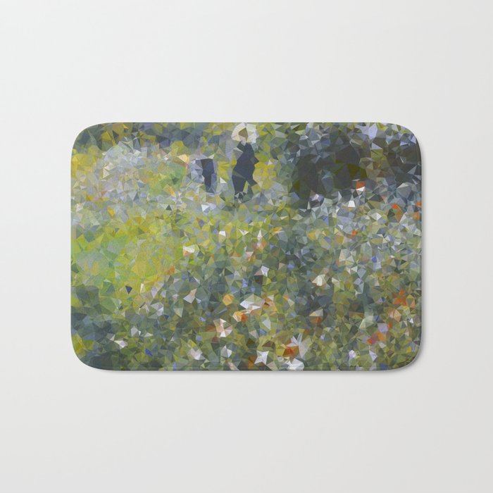 Monet Garden Low Poly Nature Art Bath Mat Gallery Image 1