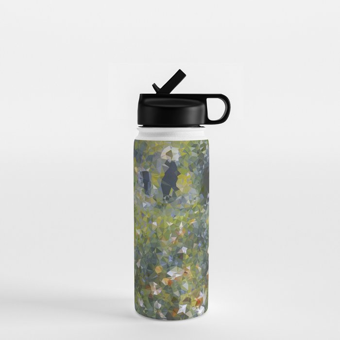 Monet Garden Low Poly Nature Art Water Bottle Gallery Image 1