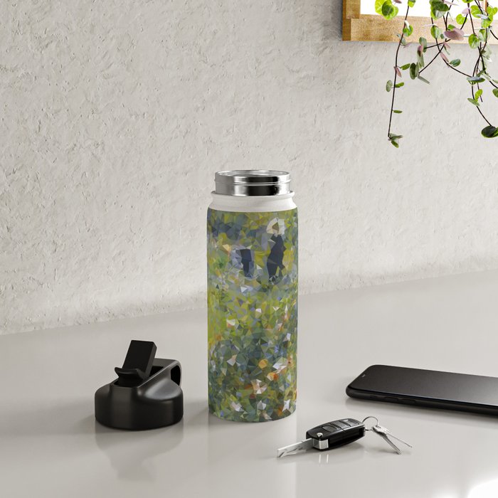 Monet Garden Low Poly Nature Art Water Bottle Gallery Image 4