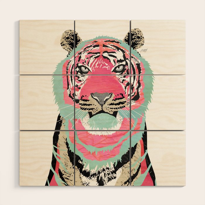 Pink Tiger Wood Wall Art Gallery Image 1