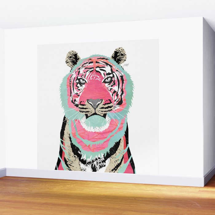 Pink Tiger Wall Mural Gallery Image 2