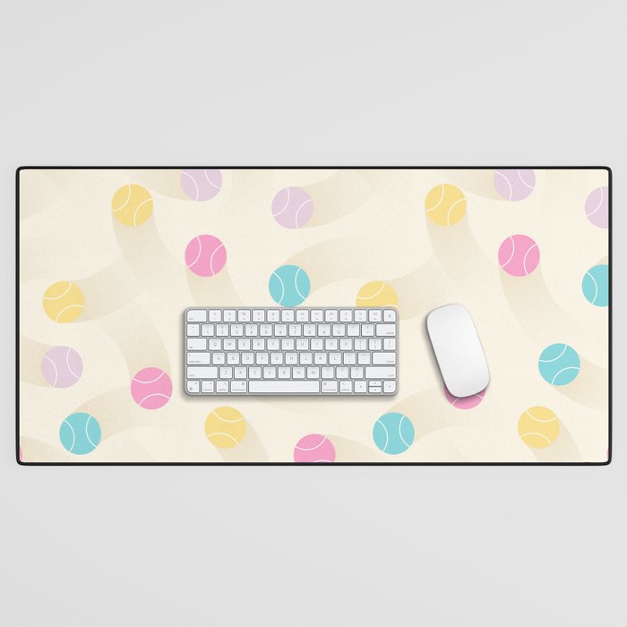 Colorful pastel tennis balls pattern Desk Mat Gallery Image 1