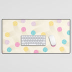 Colorful pastel tennis balls pattern Desk Mat Gallery Image 1