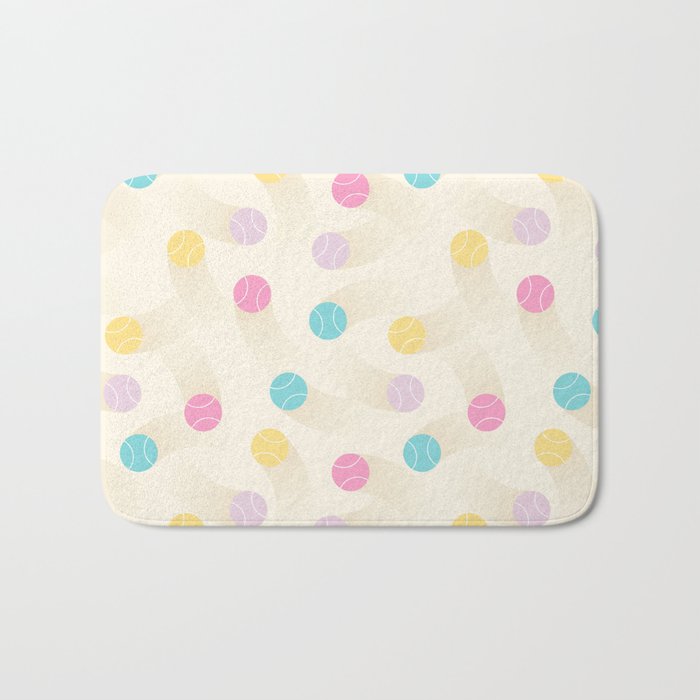 Colorful pastel tennis balls pattern Bath Mat Gallery Image 1