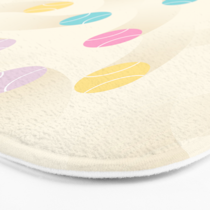 Colorful pastel tennis balls pattern Bath Mat Gallery Image 3