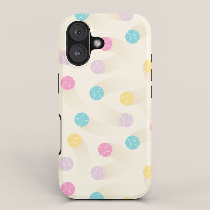 Colorful pastel tennis balls pattern iPhone Case Gallery Image 1