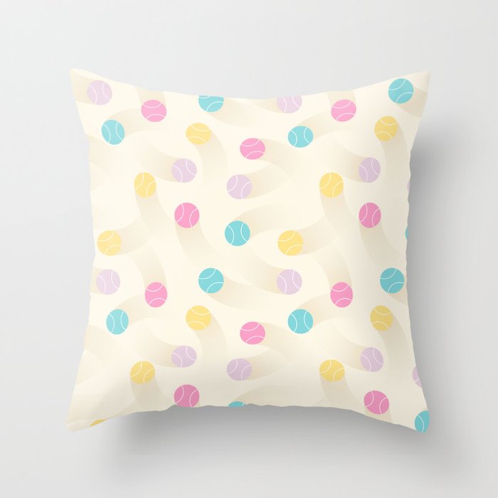 Colorful pastel tennis balls pattern Throw Pillow Gallery Image 6