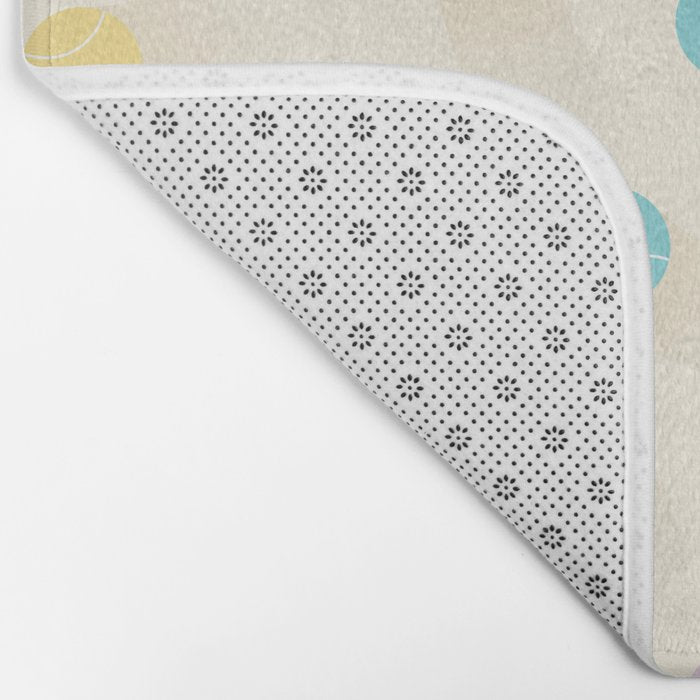 Colorful pastel tennis balls pattern Bath Mat Gallery Image 2