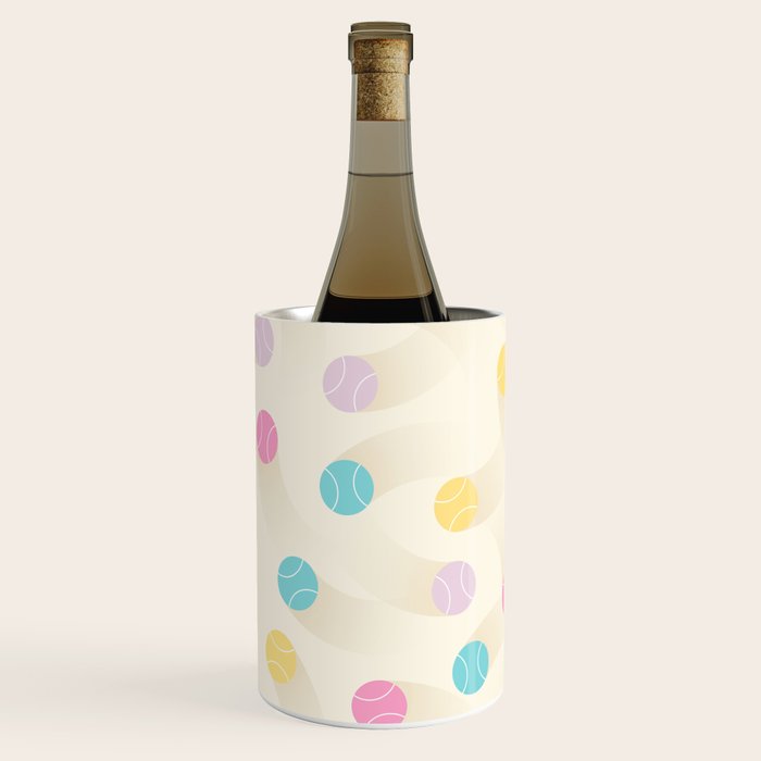 Colorful pastel tennis balls pattern Wine Chiller Gallery Image 1