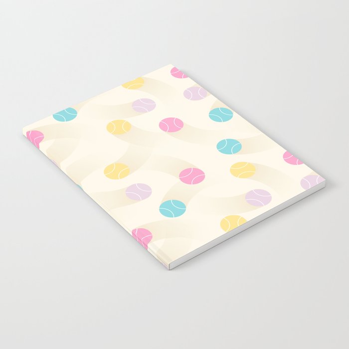 Colorful pastel tennis balls pattern Notebook Gallery Image 1