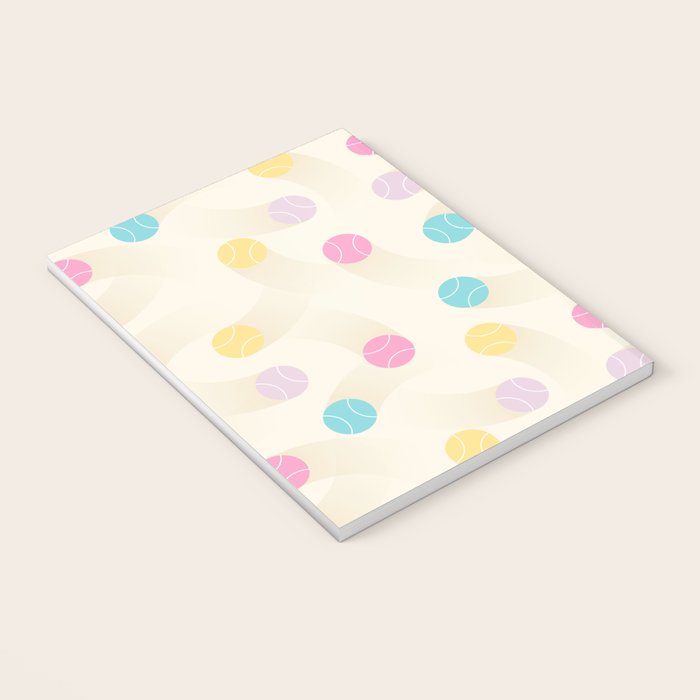Colorful pastel tennis balls pattern Notebook Gallery Image 3