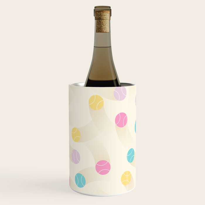 Colorful pastel tennis balls pattern Wine Chiller Gallery Image 2