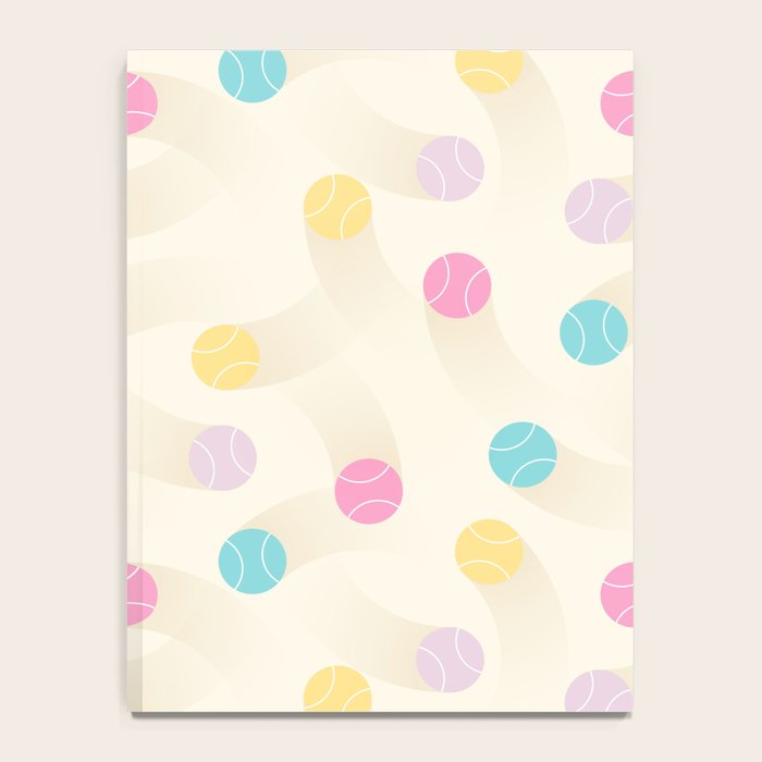 Colorful pastel tennis balls pattern Notebook Gallery Image 4