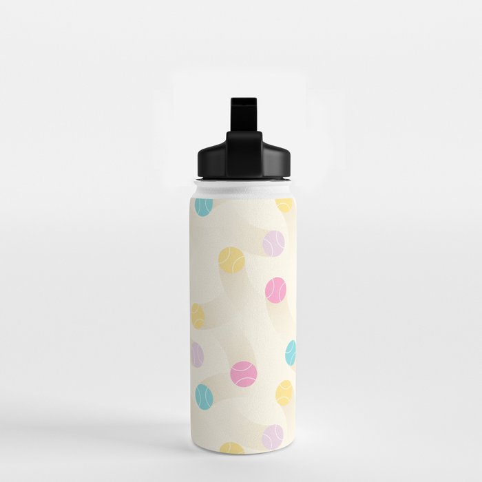 Colorful pastel tennis balls pattern Water Bottle Gallery Image 2