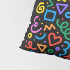 Colorful fun squiggle doodle art  Pillow Sham Gallery Image 4