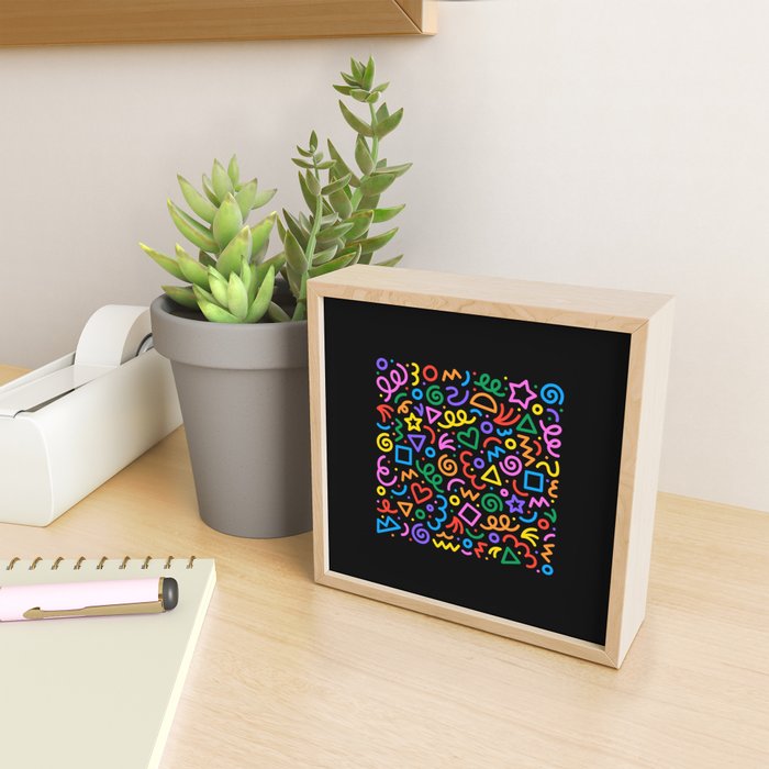 Colorful fun squiggle doodle art  Mini Art Print Gallery Image 2