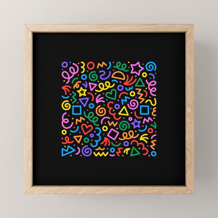 Colorful fun squiggle doodle art  Mini Art Print Gallery Image 1