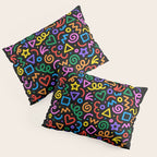 Colorful fun squiggle doodle art  Pillow Sham Gallery Image 3