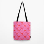 Christmas bows with snow, pink and red Tote Bag Gallery Image 2