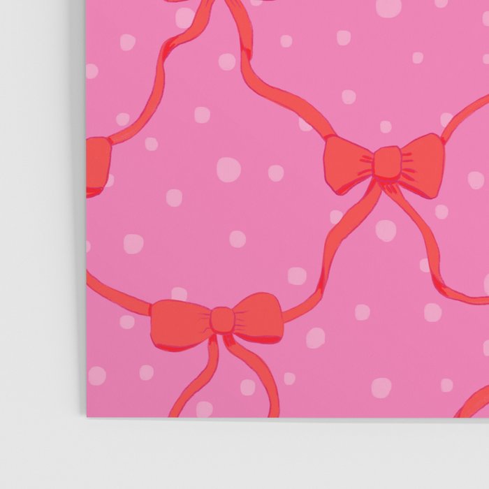 Christmas bows with snow, pink and red Poster Gallery Image 3