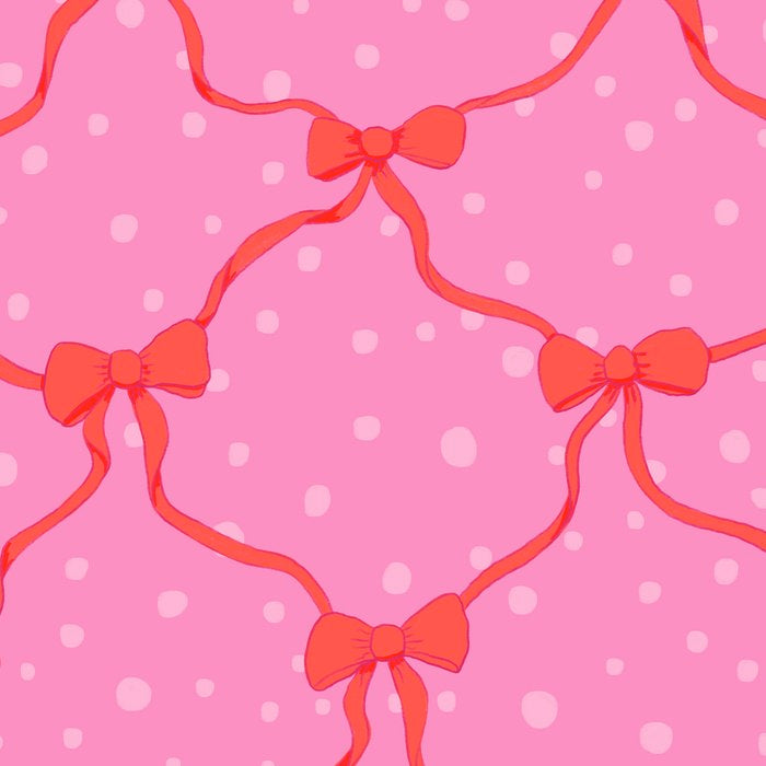 Christmas bows with snow, pink and red Coffee Mug Gallery Image 2