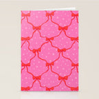 Christmas bows with snow, pink and red Stationery Card Gallery Image 2
