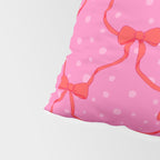 Christmas bows with snow, pink and red Pillow Sham Gallery Image 4