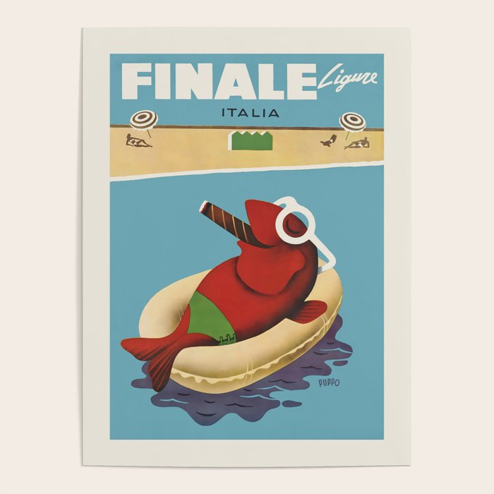 Italy Vintage Travel Poster - Finale Ligure, 1954 Poster Gallery Image 4