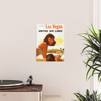Vintage Las Vegas United Air Lines Travel Poster "Day Time Sun Night Time Fun" Poster Gallery Image 2