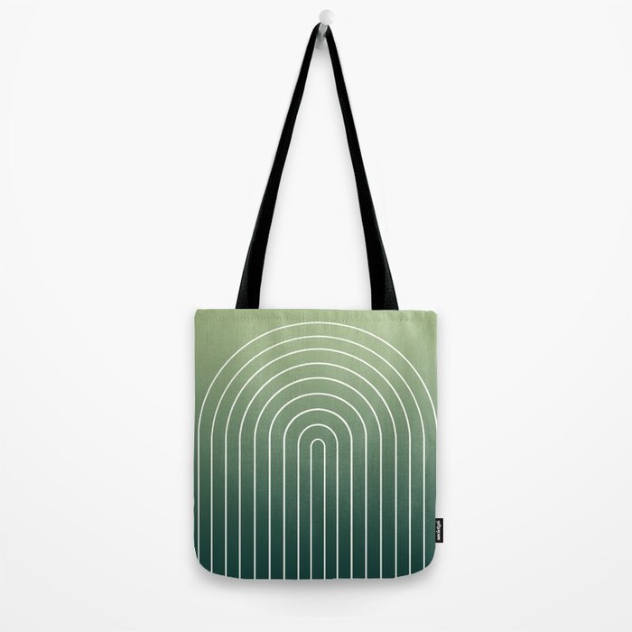 Ombre Arch XIV Green Gradient Modern Geometric Lines Tote Bag Gallery Image 2