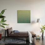 Ombre Arch XIV Green Gradient Modern Geometric Lines Wood Wall Art Gallery Image 2