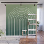 Ombre Arch XIV Green Gradient Modern Geometric Lines Wall Mural Gallery Image 1