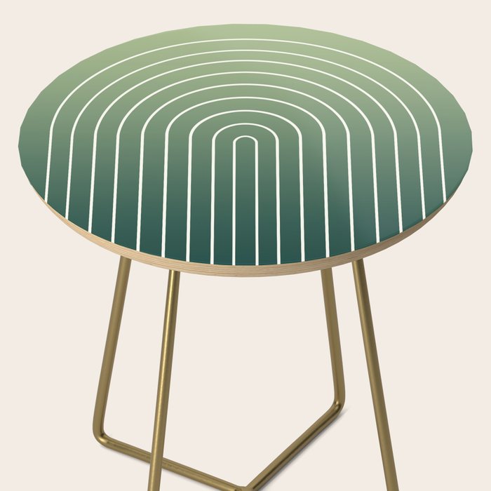 Ombre Arch XIV Green Gradient Modern Geometric Lines Side Table Gallery Image 2
