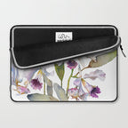 Cattleya Orchid White and Purple with Goldfish Muted Pallet Botanical Design Laptop Sleeve Gallery Image 2