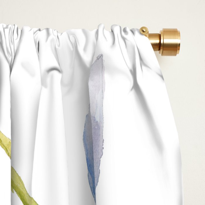 Cattleya Orchid White and Purple with Goldfish Muted Pallet Botanical Design Window Curtain Gallery Image 2