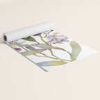 Cattleya Orchid White and Purple with Goldfish Muted Pallet Botanical Design Yoga Mat Gallery Image 2
