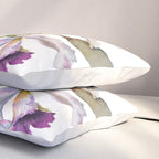 Cattleya Orchid White and Purple with Goldfish Muted Pallet Botanical Design Pillow Sham Gallery Image 3