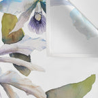 Cattleya Orchid White and Purple with Goldfish Muted Pallet Botanical Design Wall Tapestry Gallery Image 3