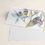 Cattleya Orchid White and Purple with Goldfish Muted Pallet Botanical Design Wrapping Paper Gallery Image 2